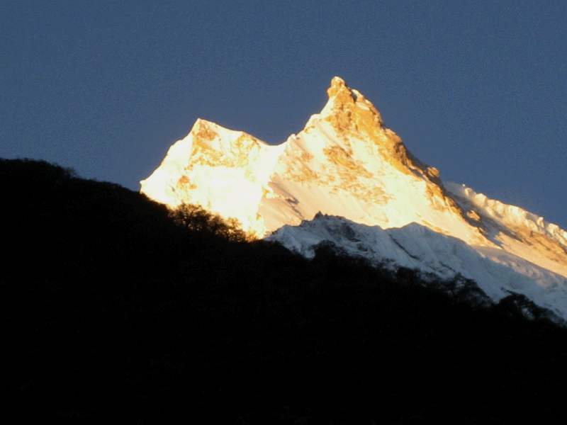 Manaslu sunset view 