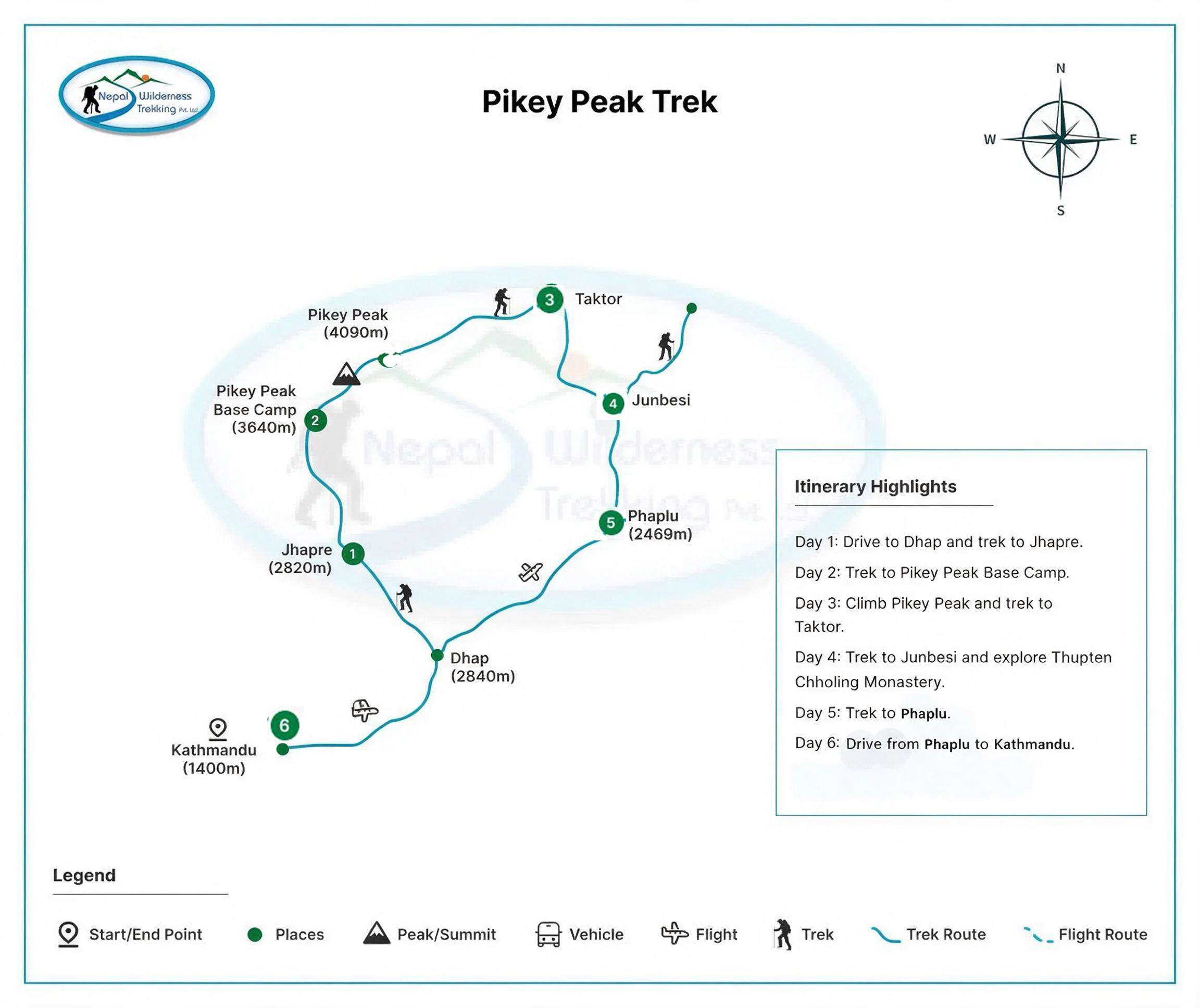 Pikey Peak Trek route map