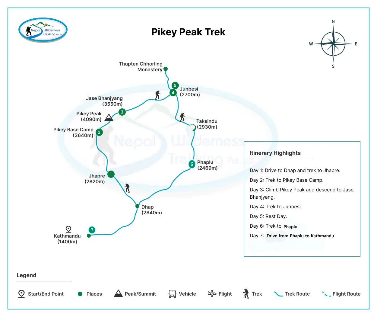 Pikey Peak Trek route map