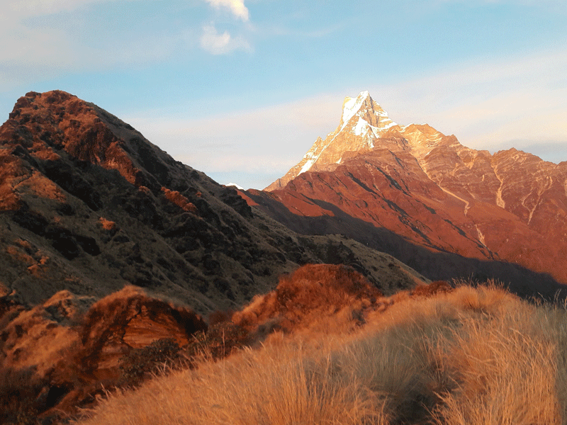 Mardi Himal Base Camp sunset view 