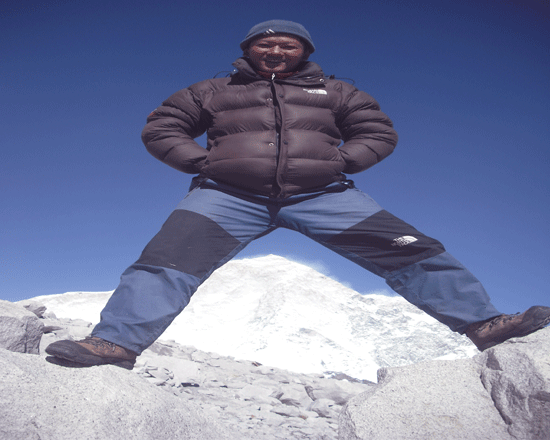 Himal ghale with Makalu mountain