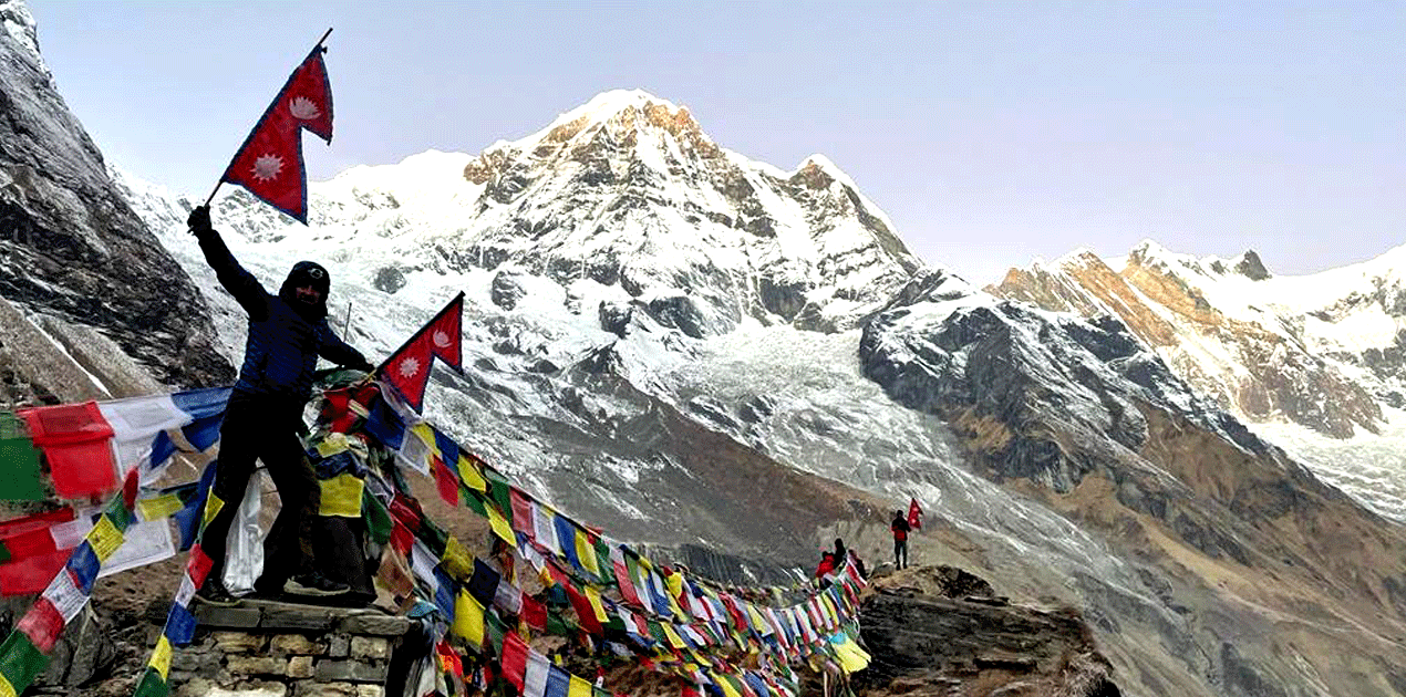 Annapurna base camp pray flags