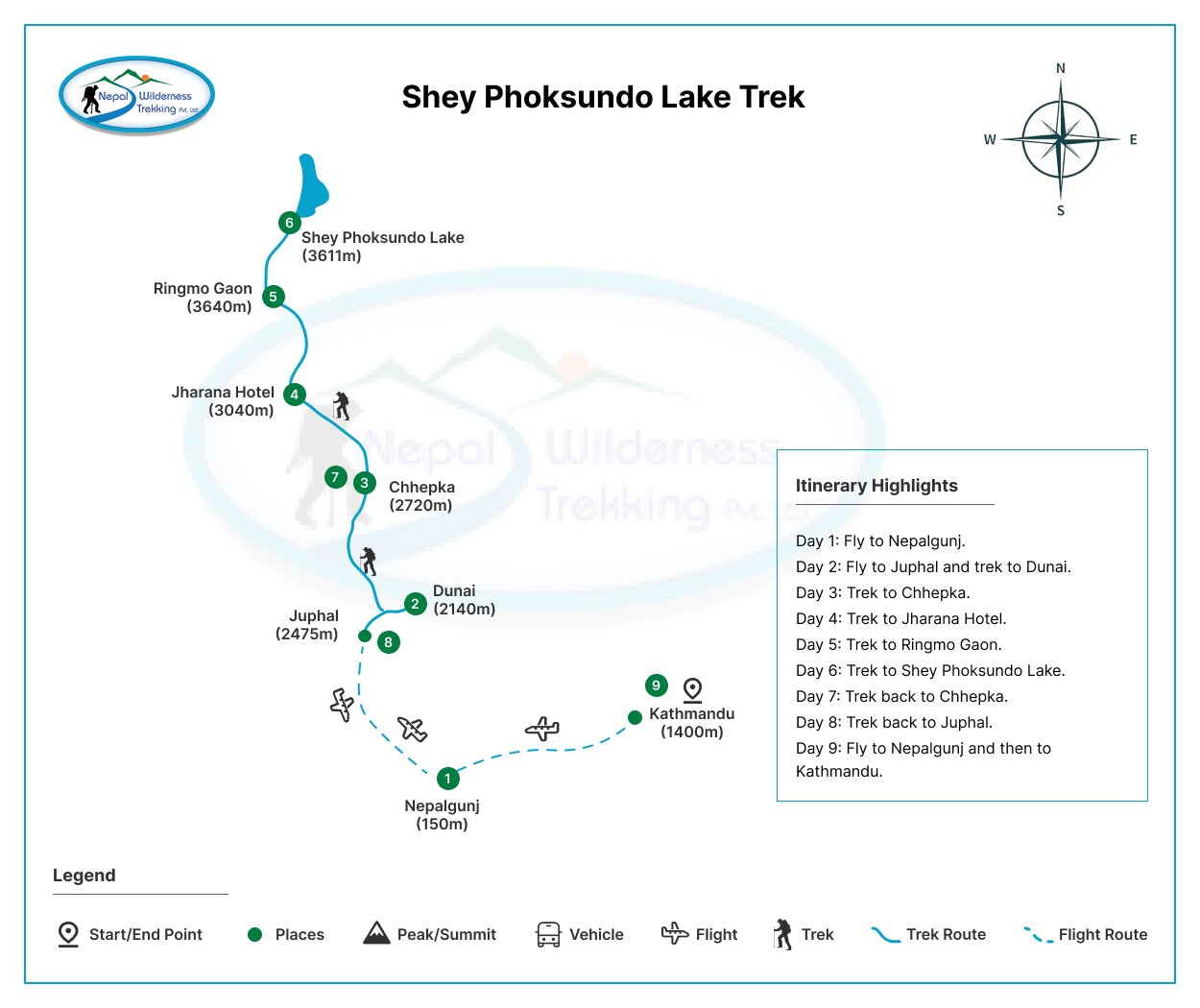 shey phoksundo trek map