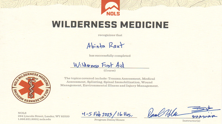 Wilderness first Aid 