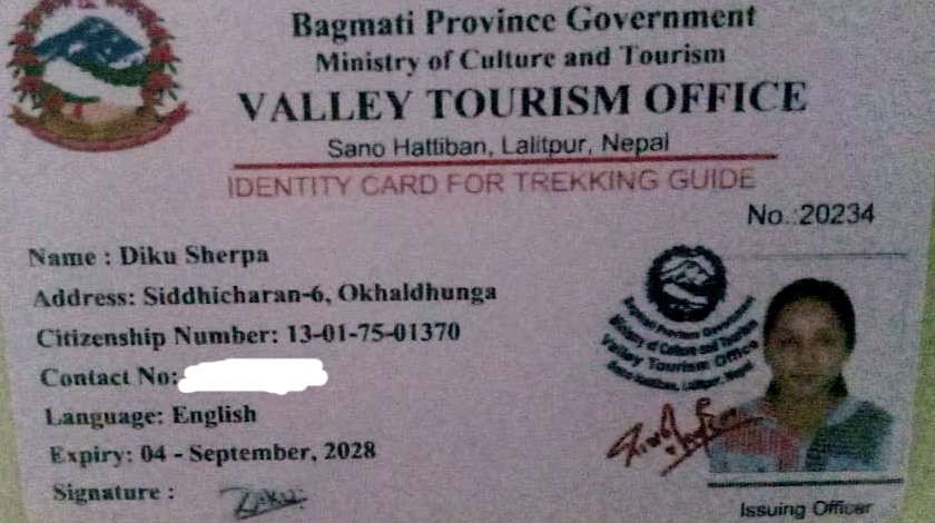 Diku sherpa license card