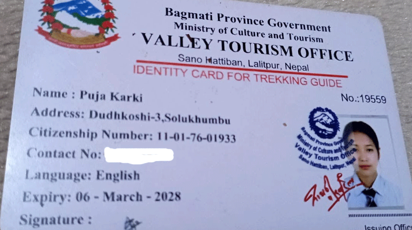 Puja Karki guide license 