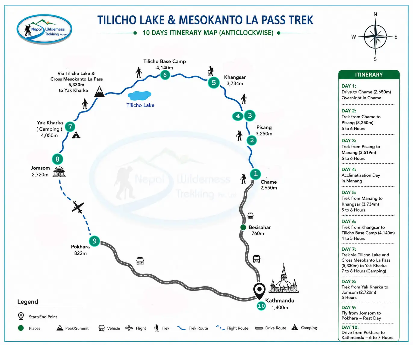 Mesokanto la Pass route map