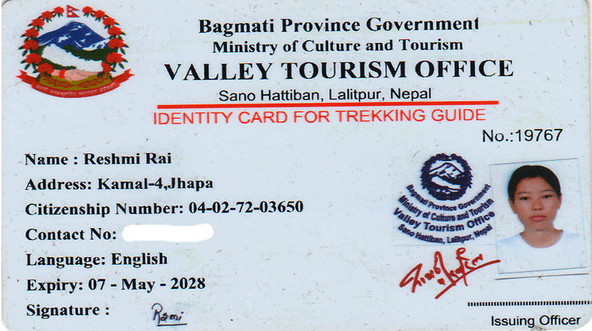 reshmi Rai female guide 