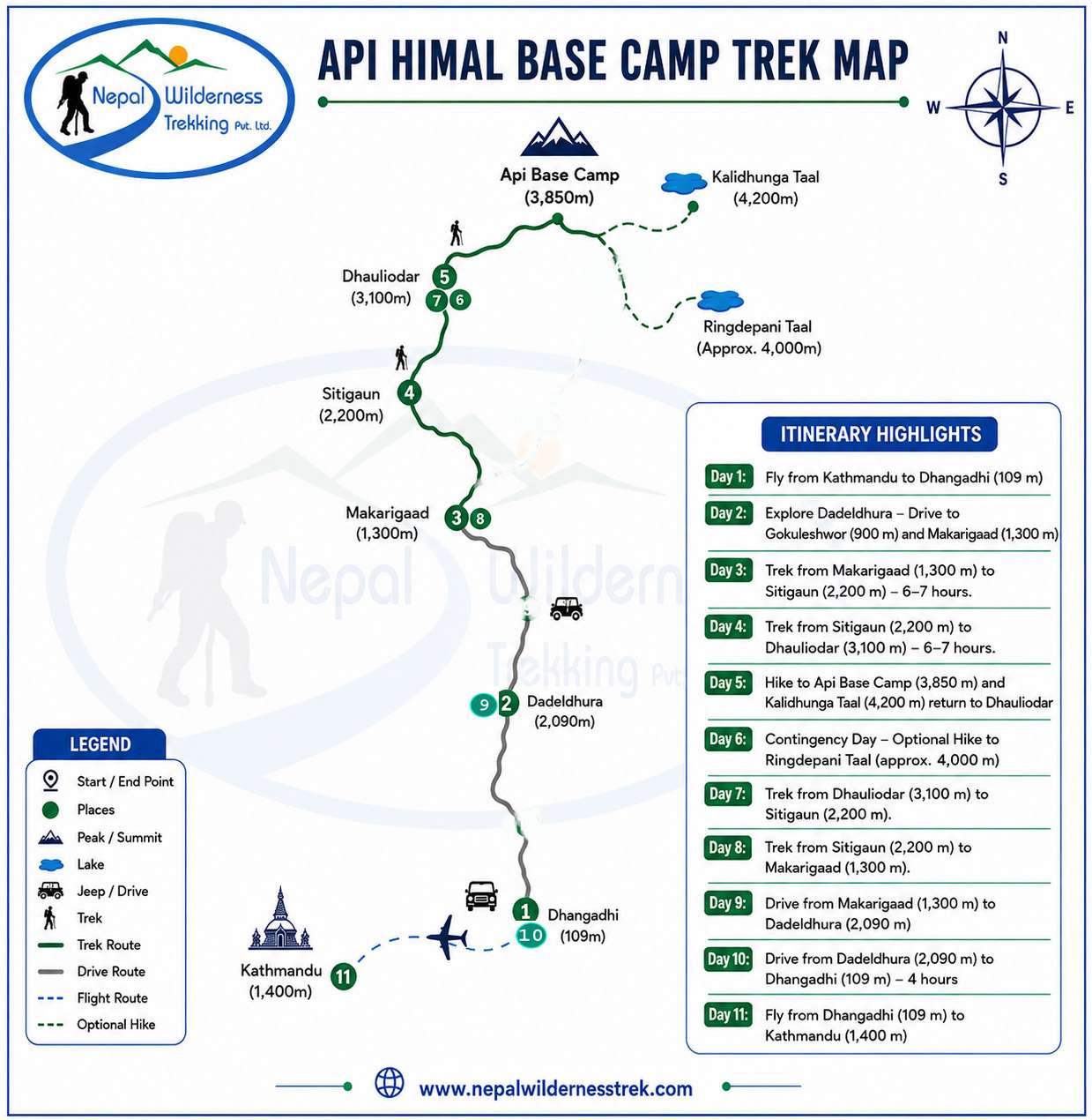 Api Himal Base Camp Trek route map