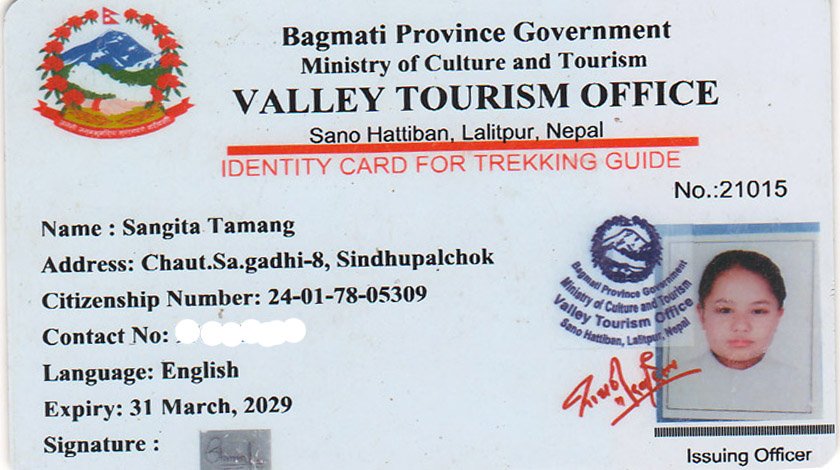 Sangita Tamang Lisence 