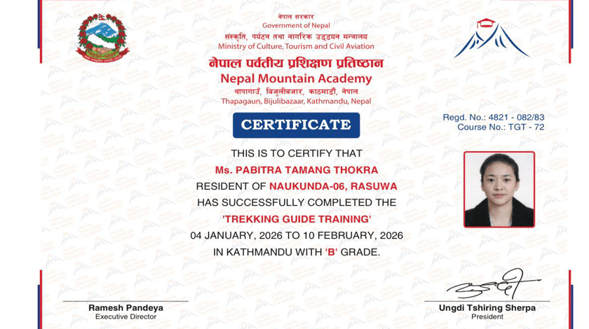 Pabitra Tamang female guide 