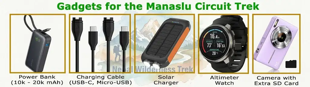 Gadgets for the Manaslu Circuit trek